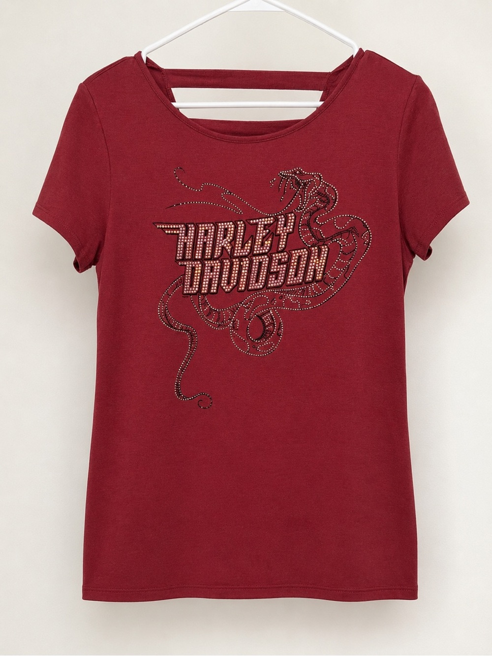Harley-Davidson Burgundy Studded Logo Tee